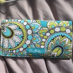 Vera Bradley Teal and Lime Patterned Wallet